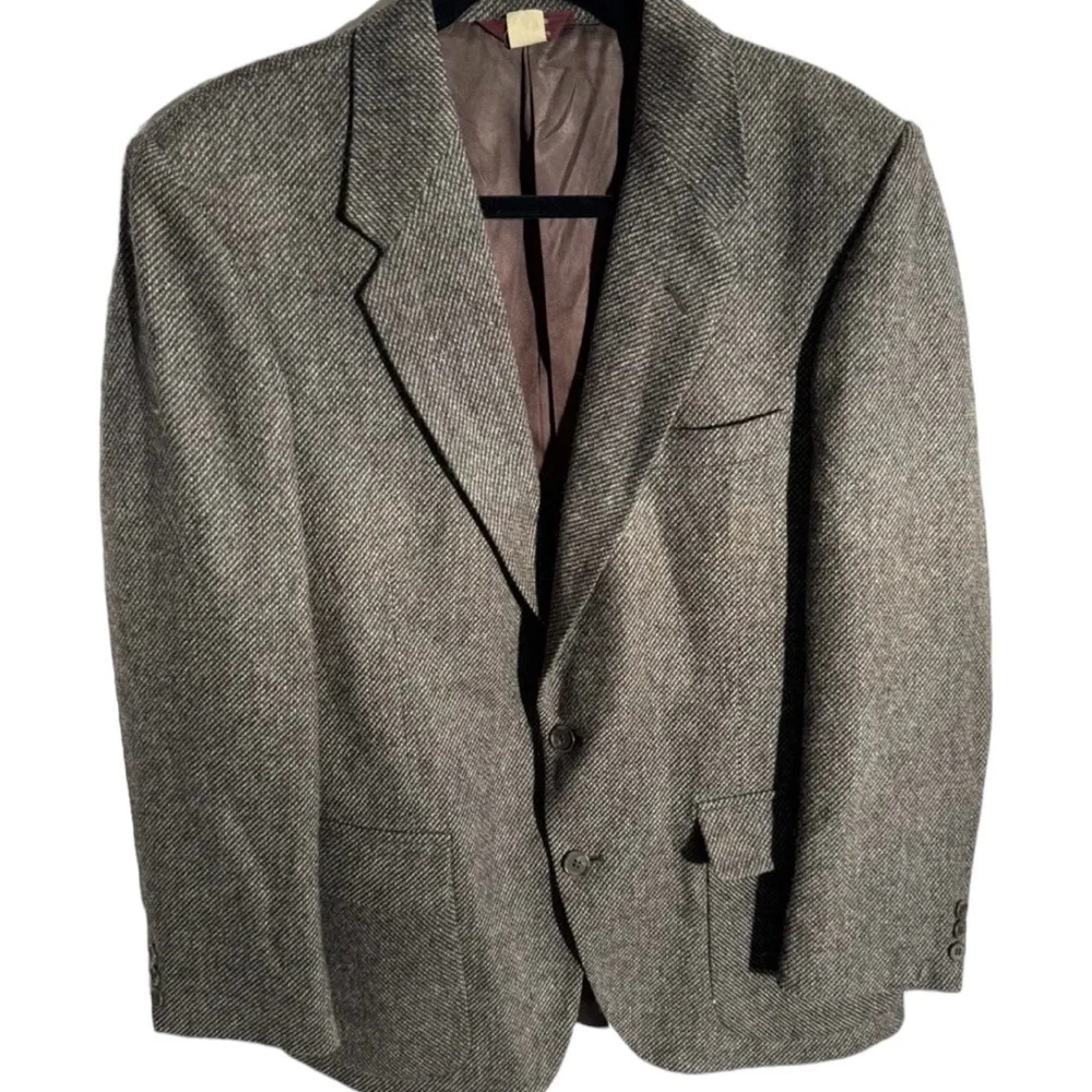 Farah Clothing Co. Men Blazer Jacket‎ Only 2 Buttons Gray Warm Fabric Size 42R